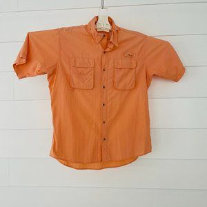 Peach Short Sleeve Men’s Vented Fishing Shirt XL